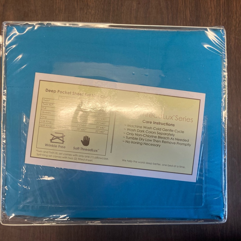 Turquoise Twin Sheet Set with Deep Pockets